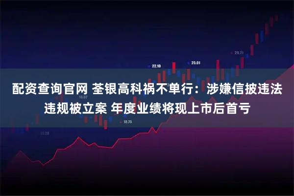 配资查询官网 荃银高科祸不单行:涉嫌信披违法违规被立案 年度业绩将现上市后首亏